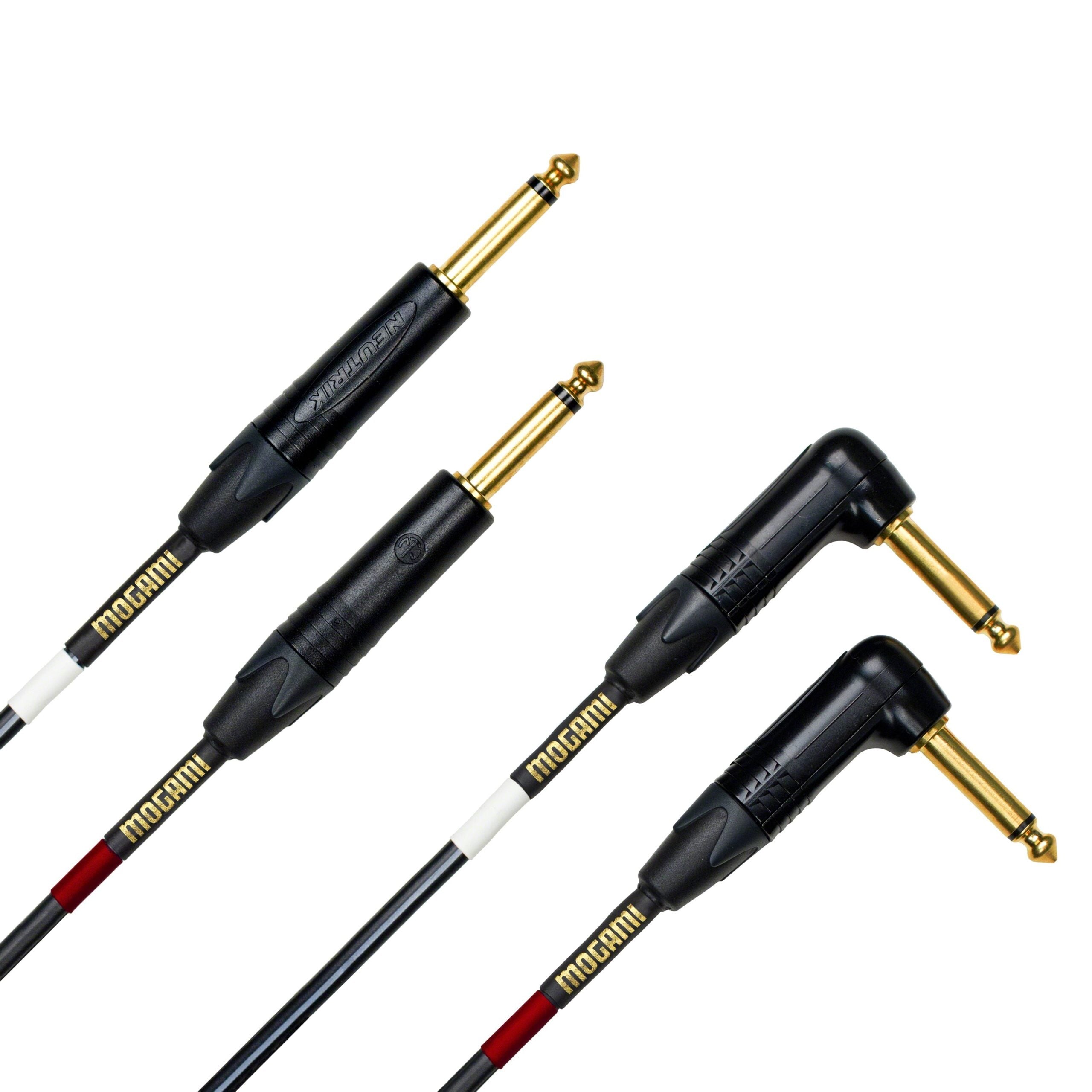 6-Feet Mogami Gold S-06R Dual Right-Angle to Dual Straight TRS Stereo Keyboard Cable