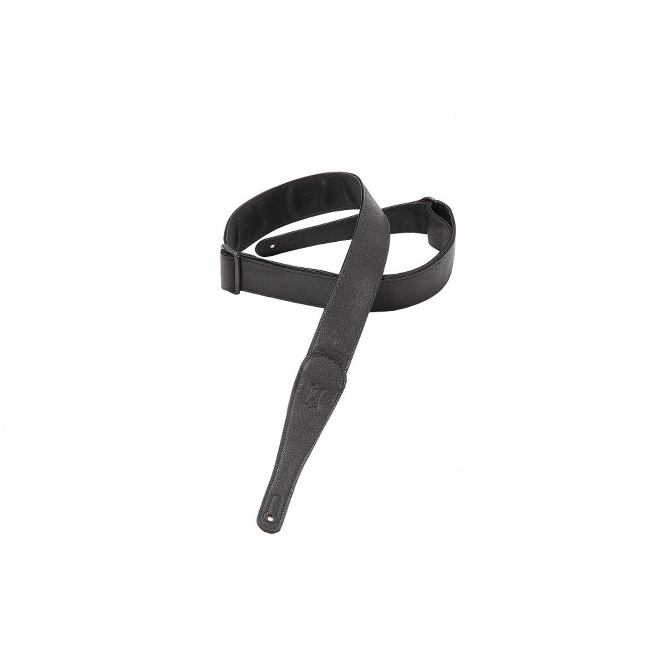 Levy's Adjustable 2-Inch Wide Black Garment Leather Guitar Strap